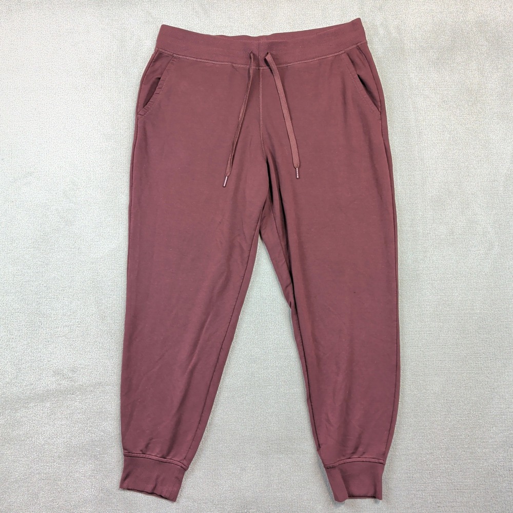 Skechers XL Joggers Women Burgundy Drawstring Lounge Sweatpants Pockets